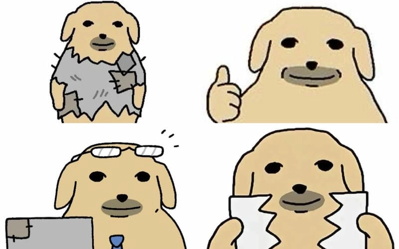 Cười sảng với meme chó chỉ tay