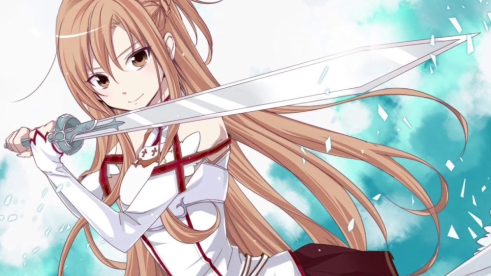 Asuna anime art giữ nét nguyên tác.