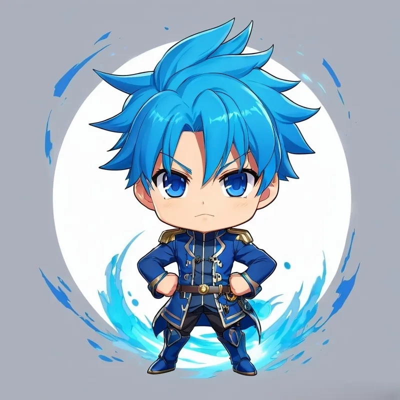 Blue Lock anime chibi mang phong cách hoạt hình dễ thương.