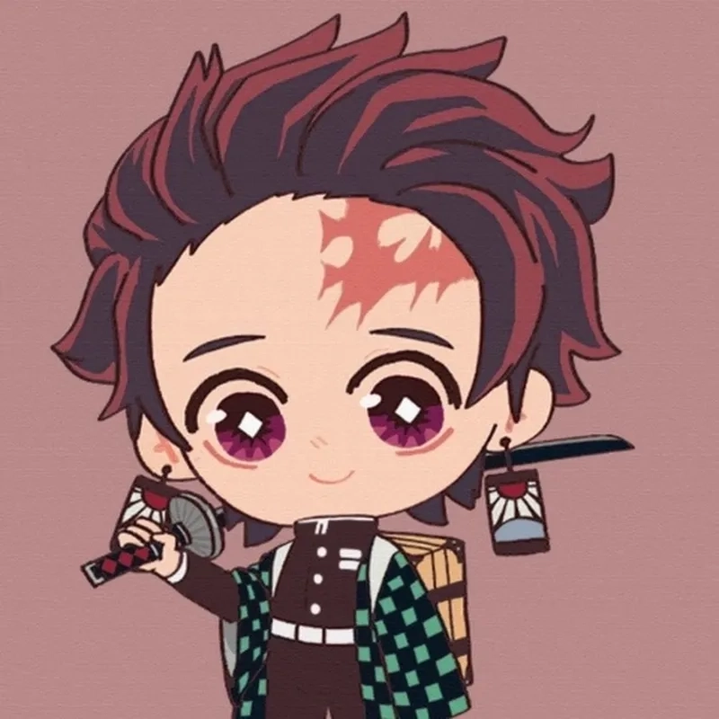 Demon Slayer chibi wallpaper phù hợp làm hình nền anime.