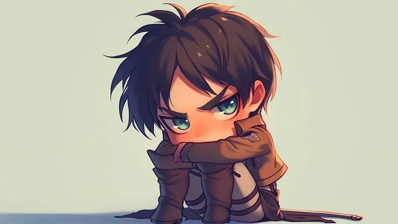 Eren chibi stickers thích hợp trang trí đồ dùng.