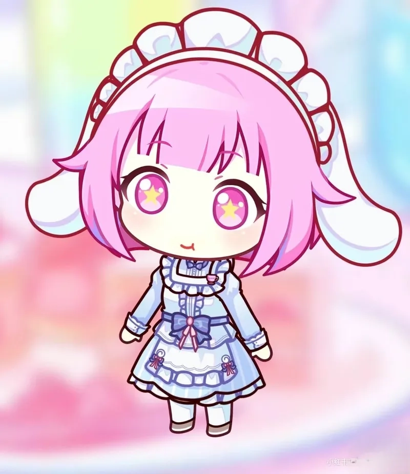 Emu chibi digital art có đường nét mềm mại.