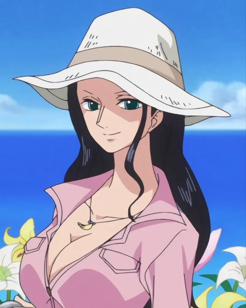Nico Robin anime thể hiện rõ nét tính cách trầm lắng.