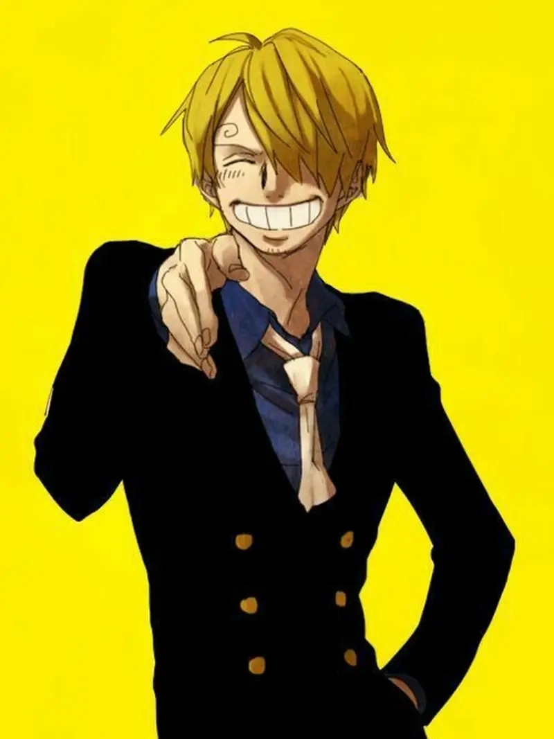 Vẽ Sanji thường tập trung vào mái tóc vàng và điếu thuốc đặc trưng.