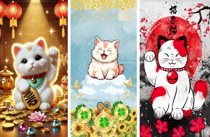 Tải ngay ảnh avatar mèo thần tài đổi vía giàu sang liền tay