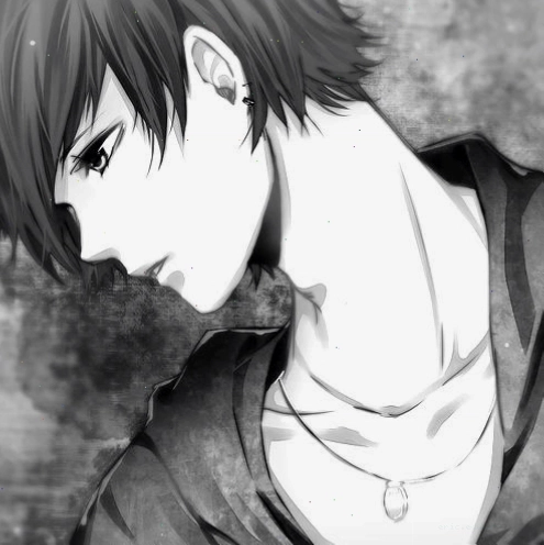 Ảnh Anime boy đen trắng buồn với biểu cảm khắc khoải
