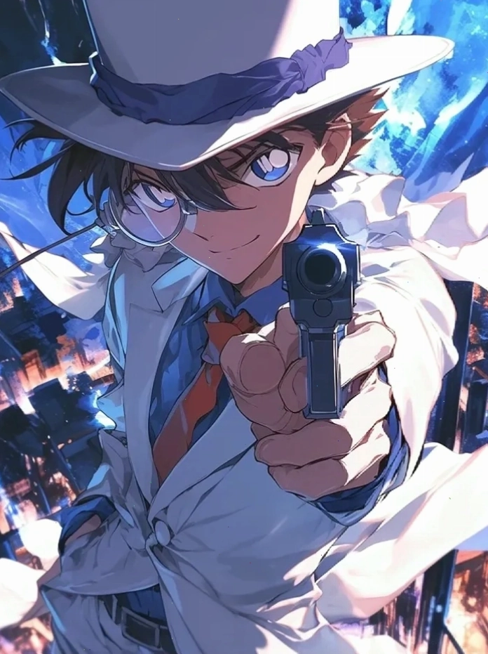 Ảnh anime Conan với phong thái thám tử lừng danh
