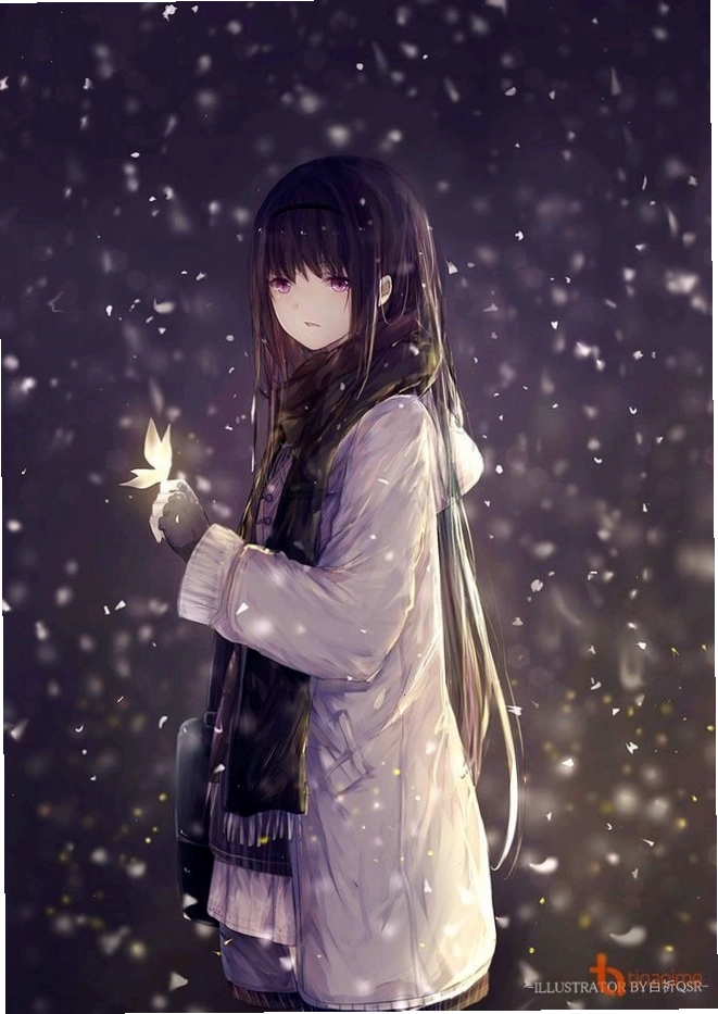 Ảnh anime đen trắng với đường nét tối màu độc đáo