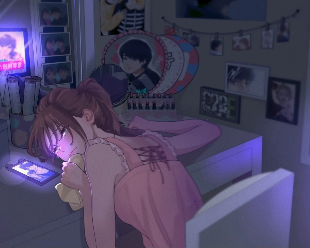 Ảnh anime thất tình buồn tâm trạng cô gái đứng dưới mưa
