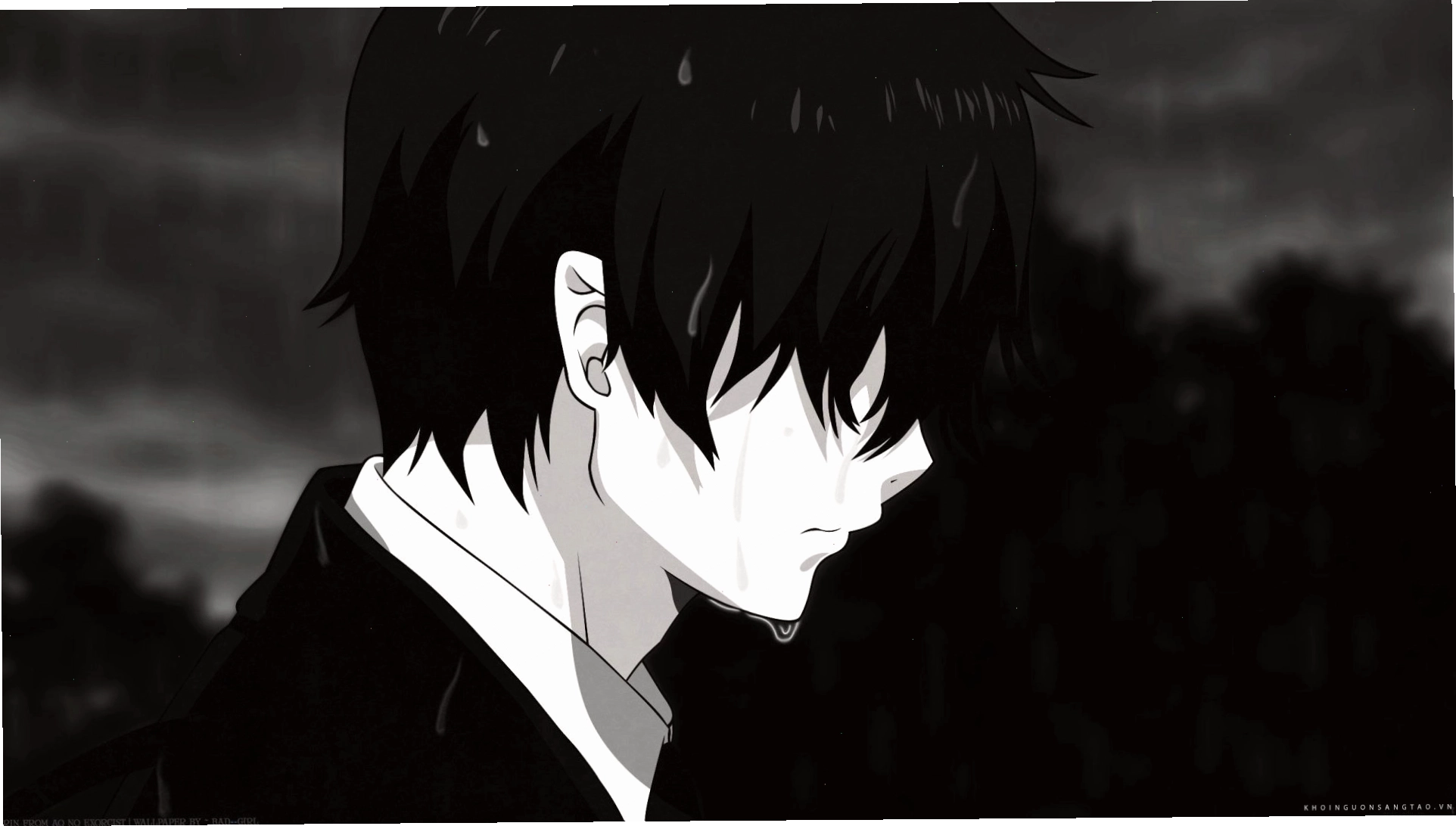 Ảnh anime trắng đen nghệ thuật