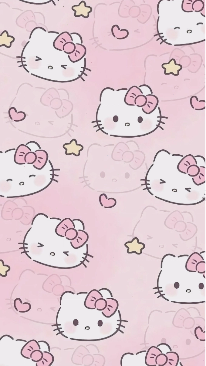 Ảnh avatar Hello Kitty màu hồng nhạt với nụ cười dịu dàng