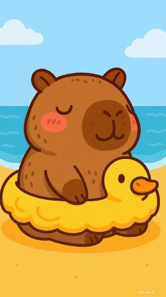 Ảnh avatar vô tri Capybara tắm biển