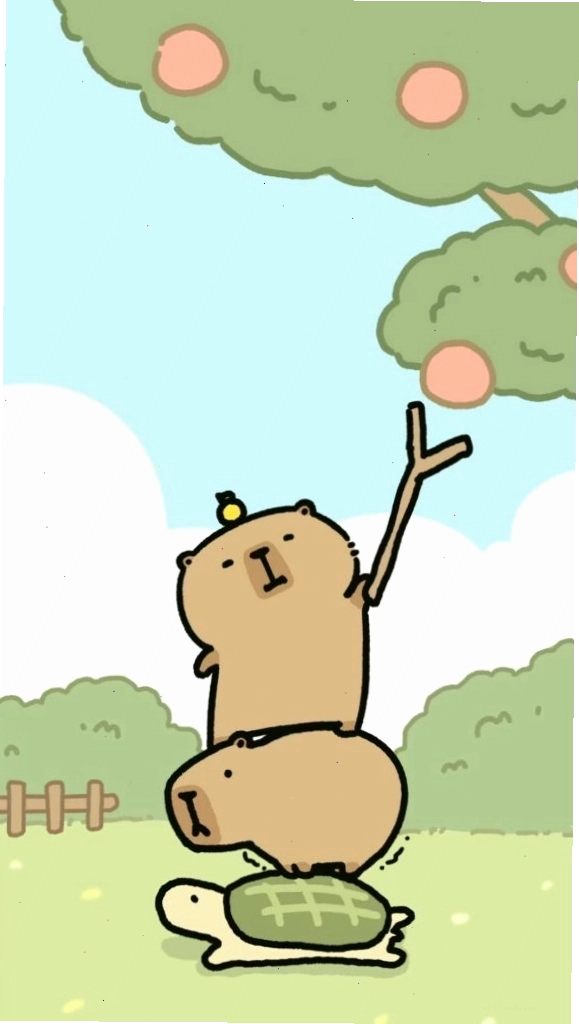 Ảnh avatar vô tri Capybara và rùa hái quả