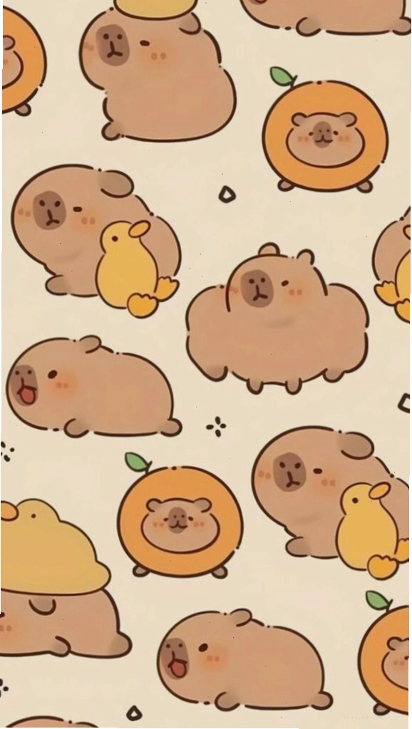 Ảnh avatar vô tri Capybara và vịt vàng vui đùa