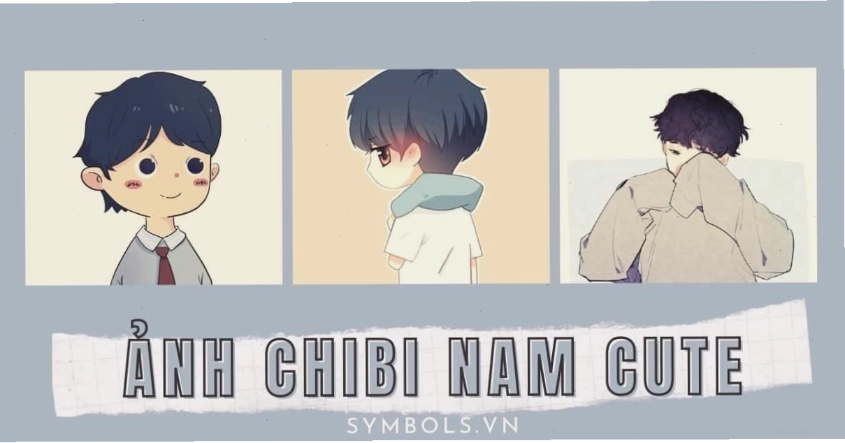 Ảnh chibi nam cute với đôi mắt to tròn và nụ cười rạng rỡ