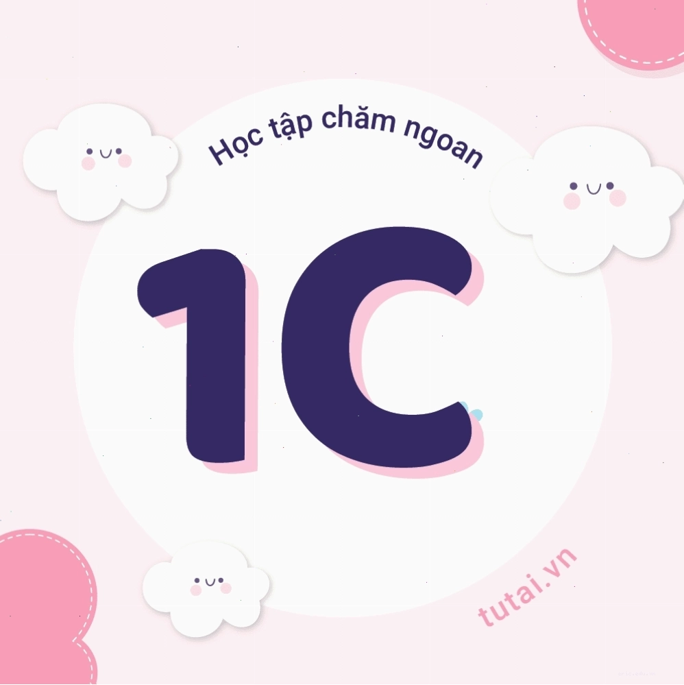 Ảnh đại diện nhóm lớp 1C với phong cách hoạt hình đáng yêu