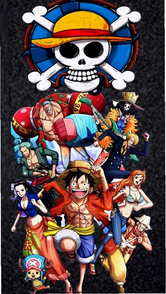 Ảnh Luffy cười rạng rỡ trên nền biển cả