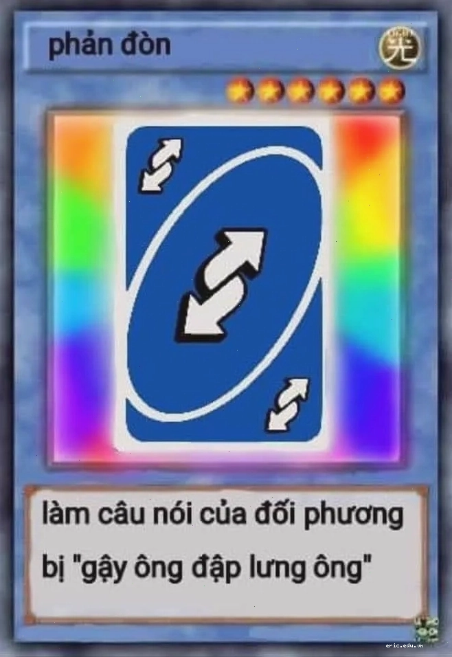 Ảnh meme thẻ bài Yugioh với hiệu ứng Phản Đòn troll đối phương