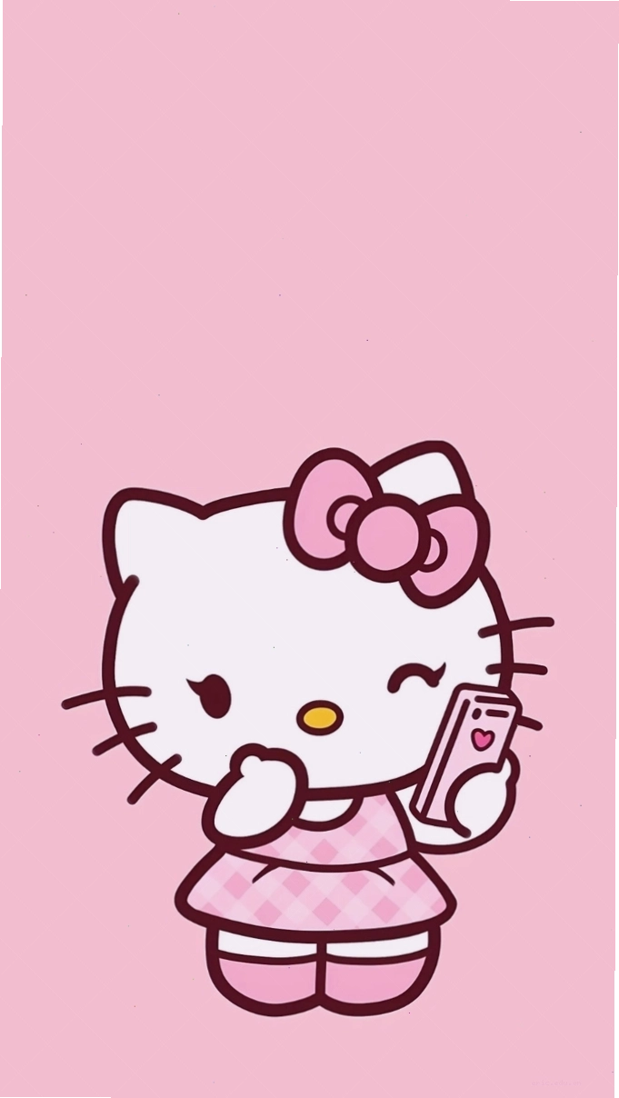 Ảnh nền Hello Kitty đơn giản nhưng vẫn đáng yêu