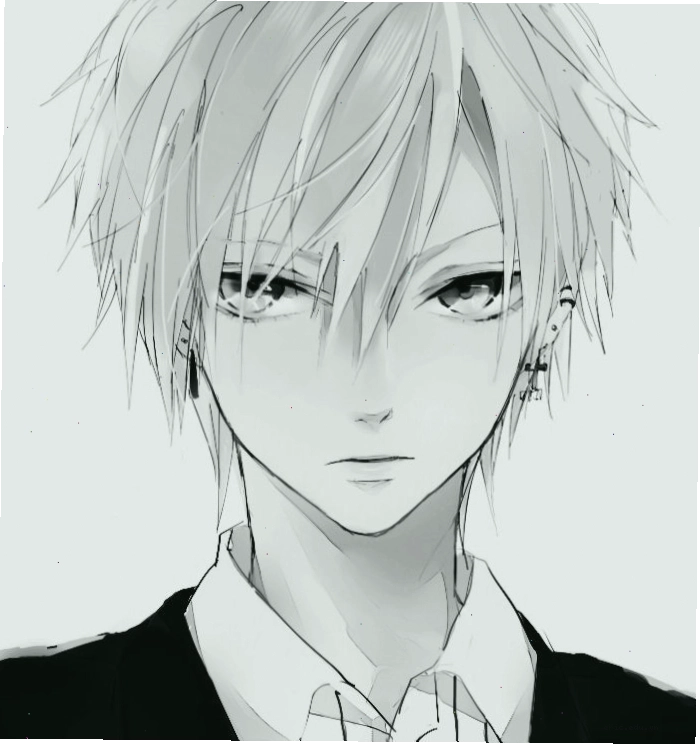 Anime boy đen trắng lạnh lùng đẹp trai nhất trong trang phục cá tính