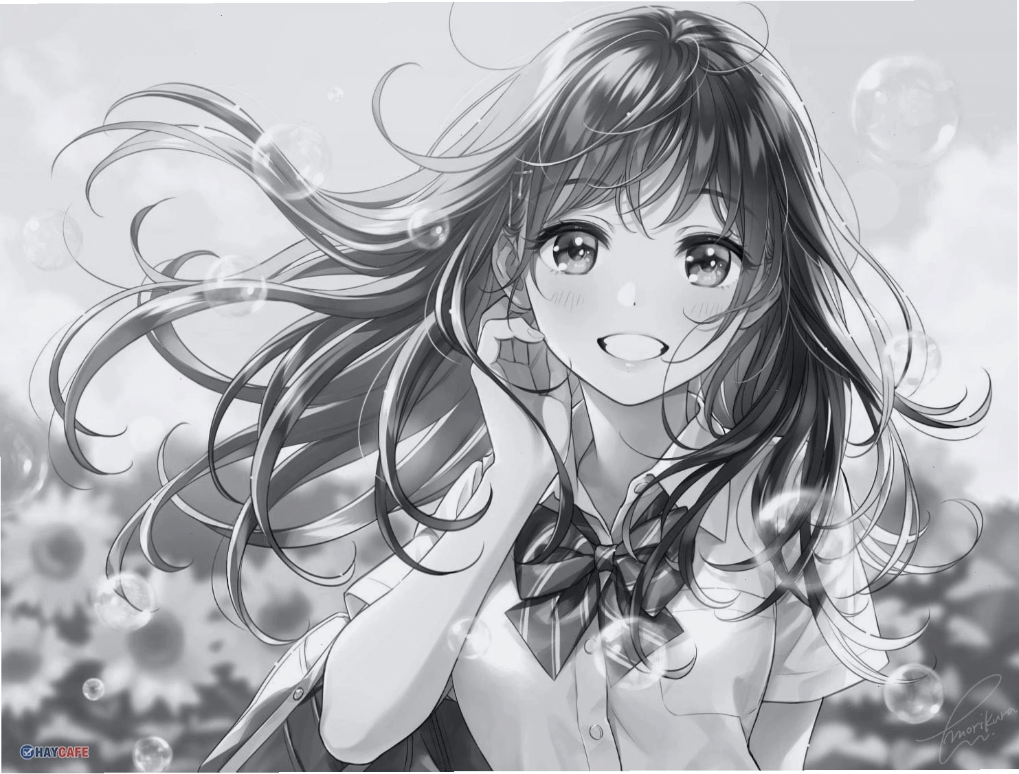 Anime đen trắng đẹp tạo hình ấn tượng