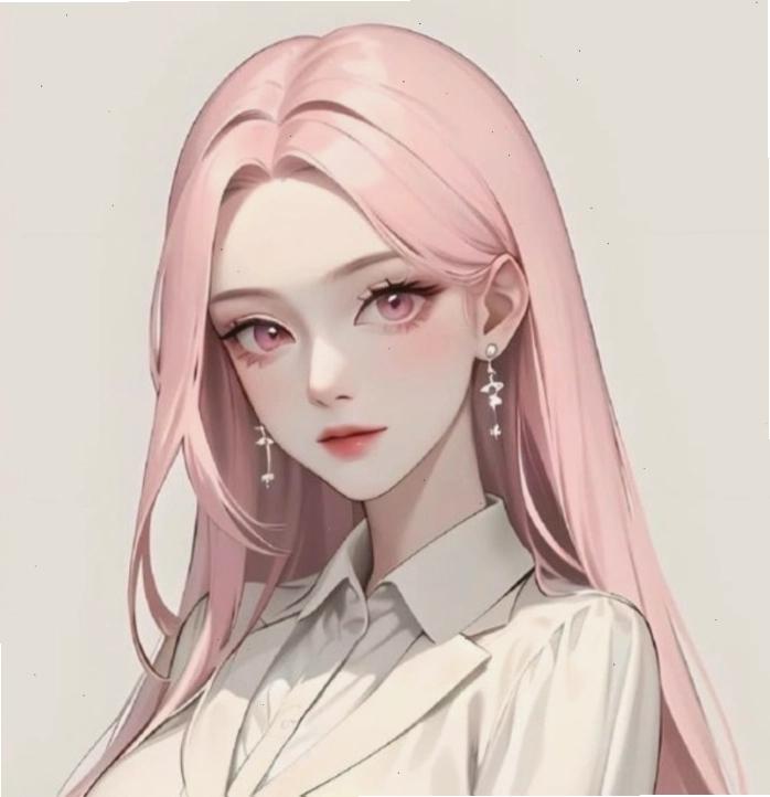 Anime nữ tóc hồng lạnh lùng với phong cách ngầu