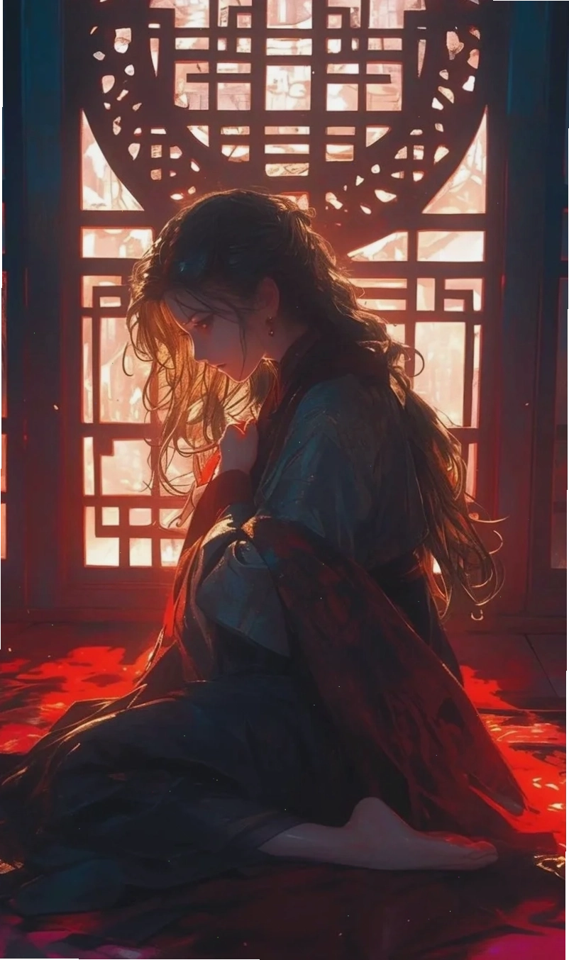 Avatar anime cổ trang nữ buồn, thể hiện nỗi buồn sâu lắng