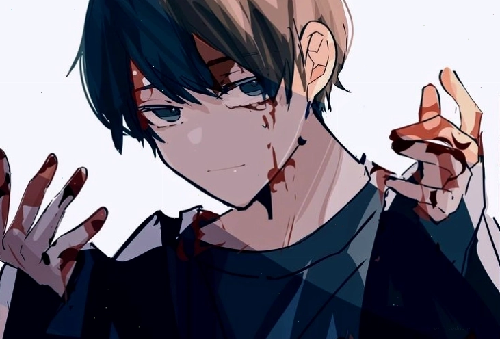 Avatar anime nam với ánh mắt buồn thể hiện tâm trạng cô đơn