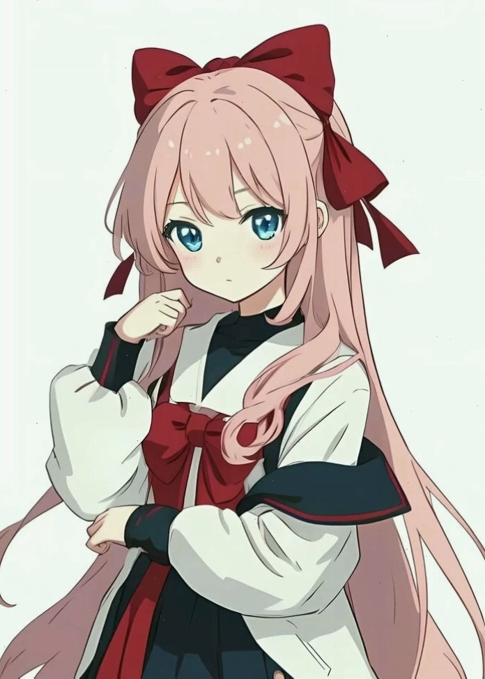 Avatar anime nữ dịu dàng với mái tóc dài và trang phục nhẹ nhàng