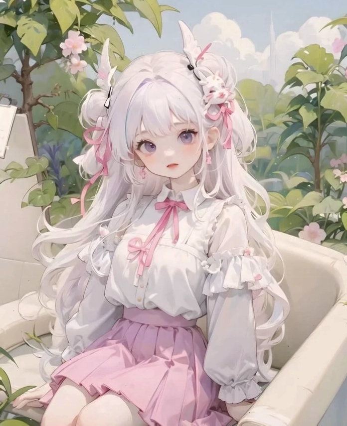 Avatar anime nữ nhẹ nhàng với màu sắc tươi sáng