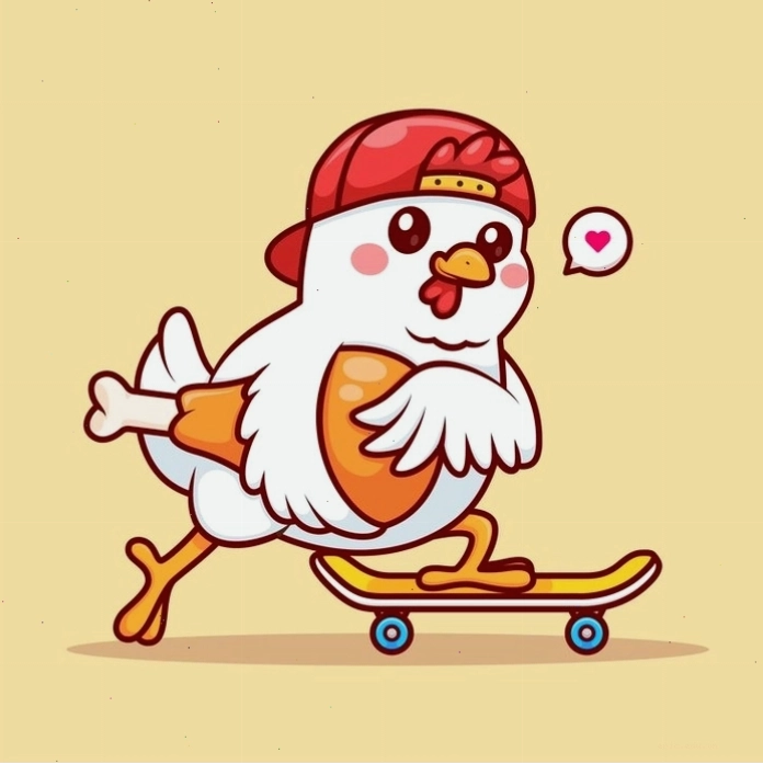 Avatar gà con chibi với đôi mắt to tròn và biểu cảm đáng yêu