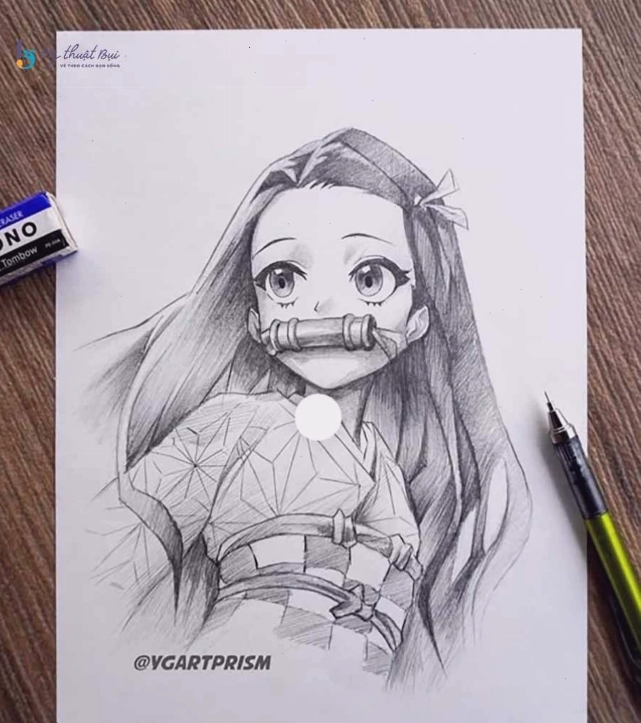 Bản phác thảo nhanh cô gái anime với các nét vẽ đơn giản