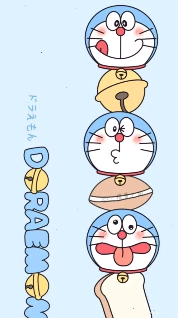 Biểu cảm Doraemon dễ thương xếp dọc, hình nền vui nhộn