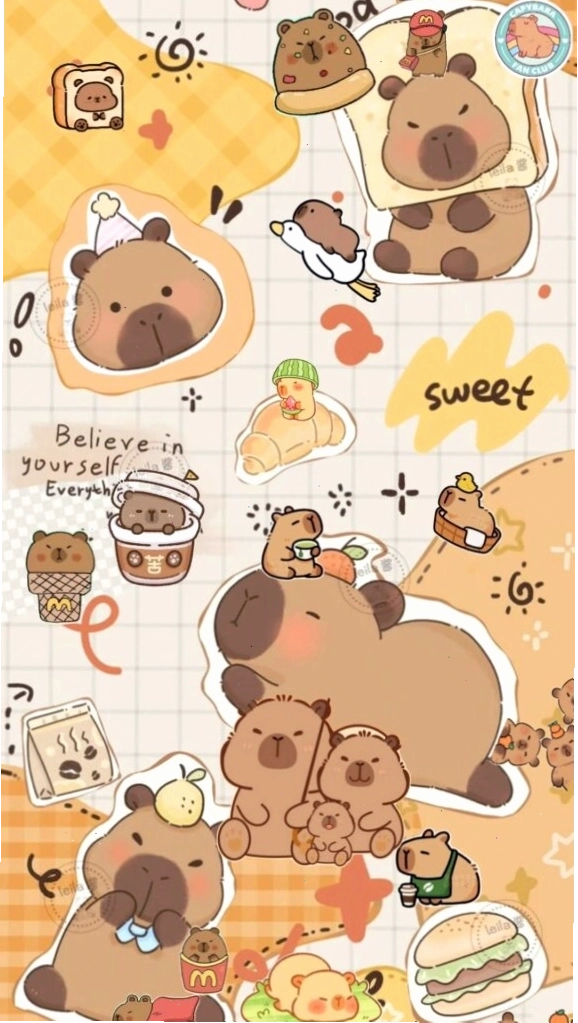 Bộ đôi capybara vô tri bắt đầu ngày mới