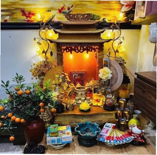 Các vật phẩm phong thủy thường đặt trên bàn thờ Thần Tài
