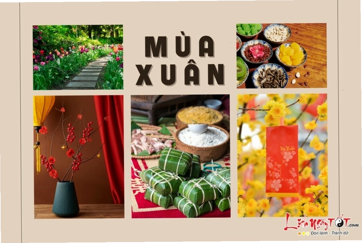 Cảnh sắc mùa xuân với cây cối đâm chồi nảy lộc