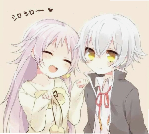 Cặp đôi anime chibi đang vui đùa cùng nhau