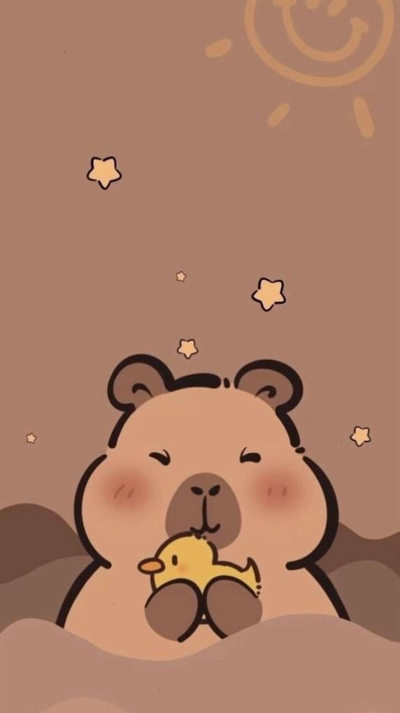Capybara ôm chú vịt vàng, vẫn giữ nguyên vẻ mặt đơ cảm xúc
