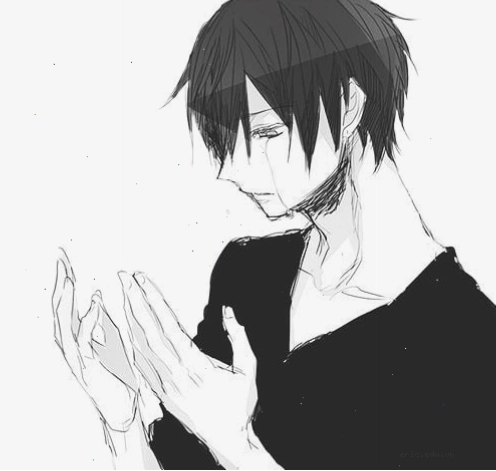 Cậu bé anime đang khóc, nét buồn trong sáng và ngây thơ