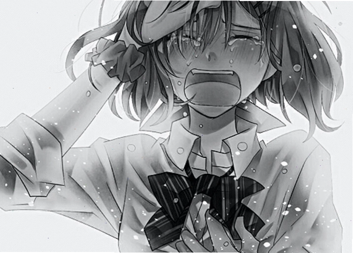 Chàng trai anime đang rơi nước mắt, thể hiện nỗi đau thầm lặng