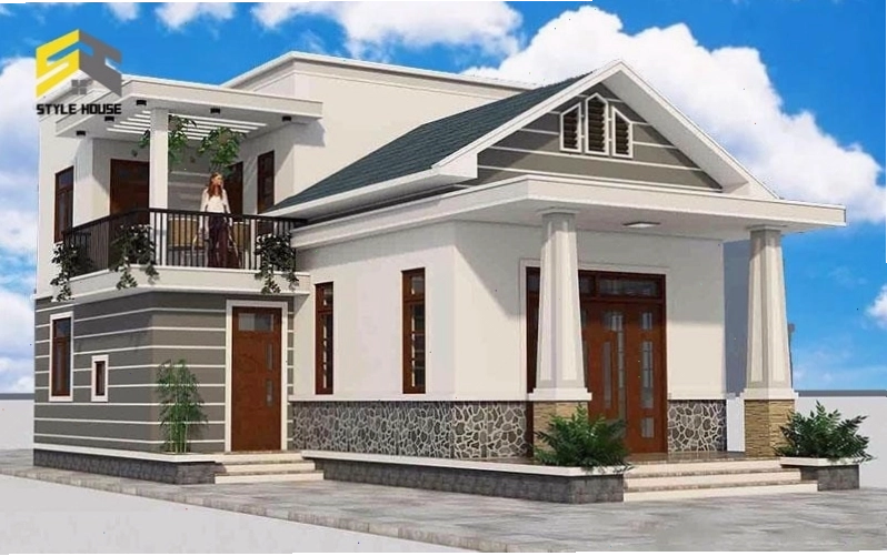 Chiều cao nhà cấp 4 mái lửng cần được tính toán cẩn thận để đảm bảo sự cân đối.