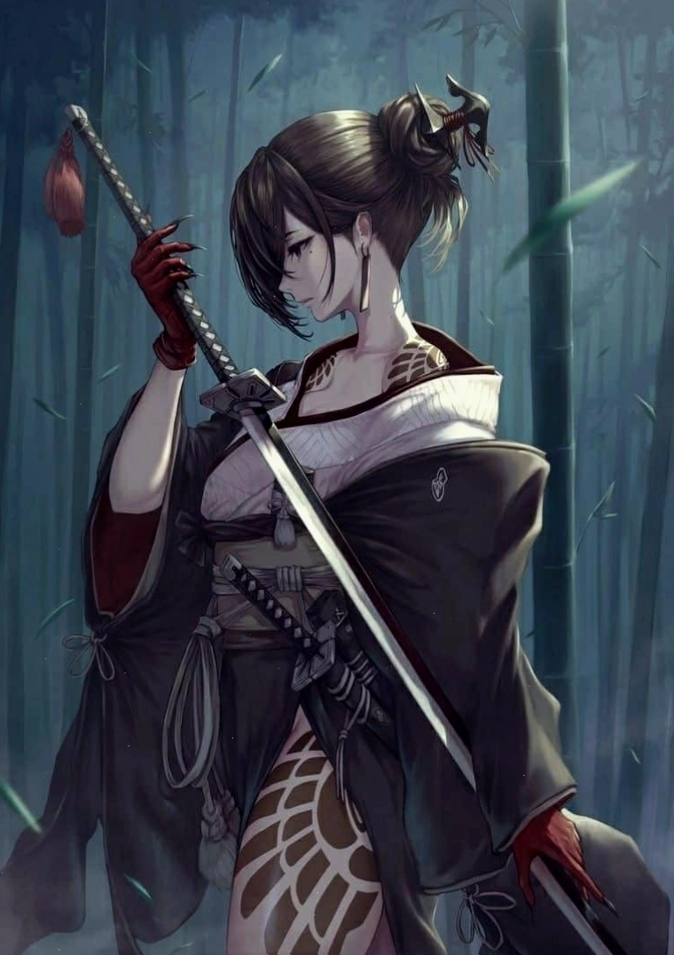 Cô gái anime sát thủ lạnh lùng toát lên vẻ mạnh mẽ và bí ẩn