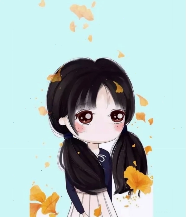 Cô gái chibi tóc đen diện váy đỏ tạo dáng tự tin