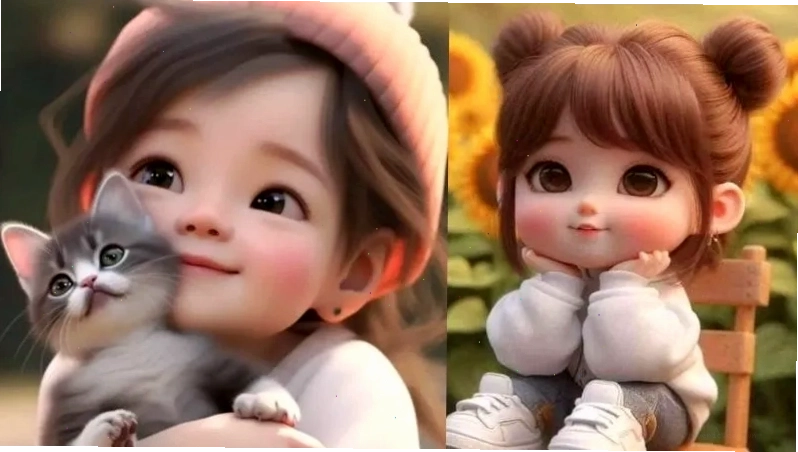 Cô gái đội mũ len ôm mèo đáng yêu