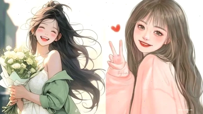 Cô gái tóc dài với ánh mắt cuốn hút, thể hiện sự cá tính