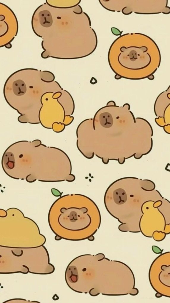 Đàn capybara vui đùa cùng vịt vàng