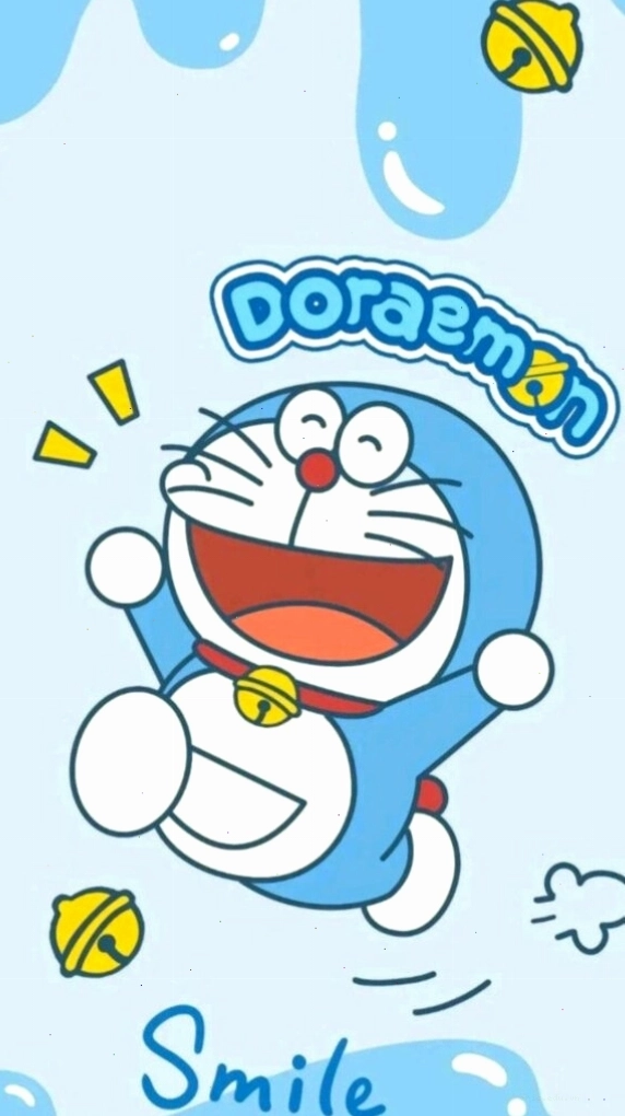 Doraemon năng động nhảy múa, hình nền vui tươi