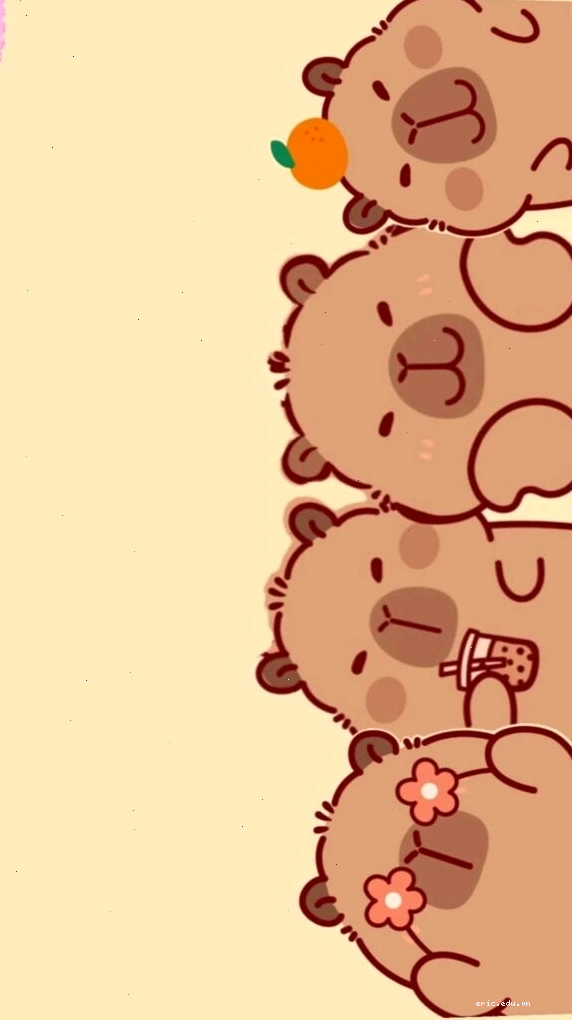 Hàng dài Capybara xếp hàng vô tri, thể hiện sự đáng yêu