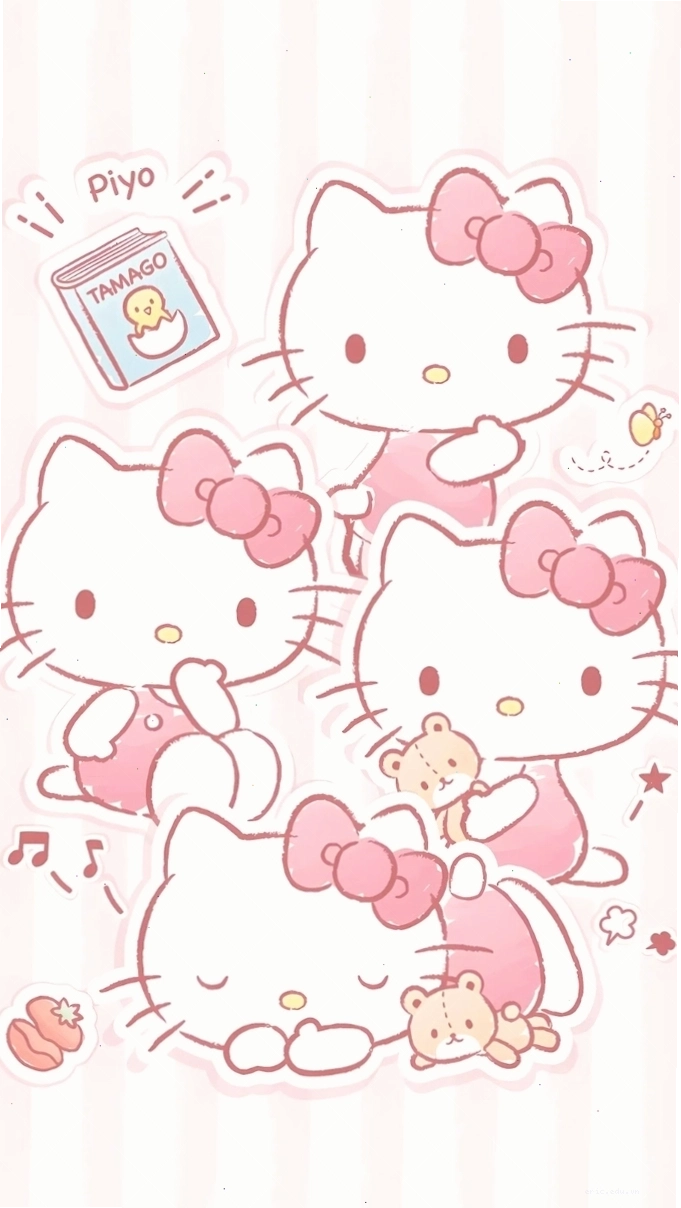 Hello Kitty đáng yêu phiên bản chibi với đôi mắt to tròn
