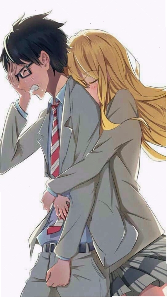 Hình ảnh anime cặp đôi buồn khóc, thể hiện sự tổn thương